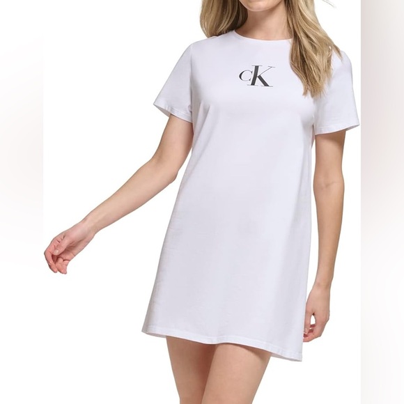 Calvin Klein T-Shirt Dress M one white / one grey NEW - Picture 1 of 3